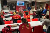 workshop in een voetbalclub